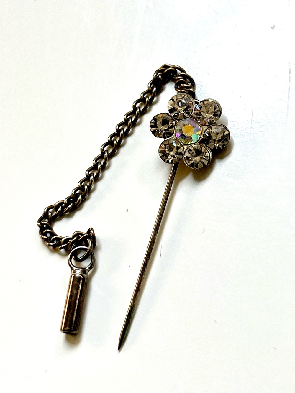 Vintage Rhinestone Modesty Pin - Picture 3 of 9